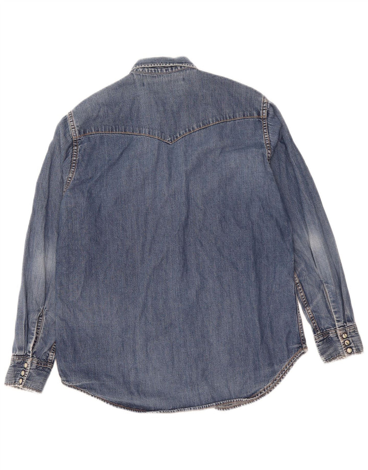 Camicia di jeans da uomo Lee in cotone blu medio