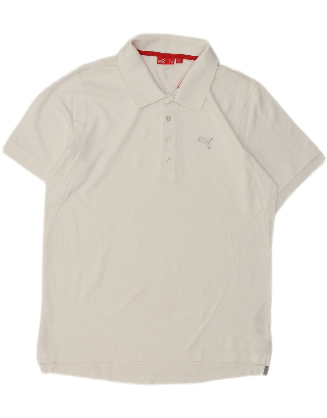 PUMA Mens Polo Shirt Medium White Cotton Vintage Puma and Second-Hand Puma from Messina Hembry 
