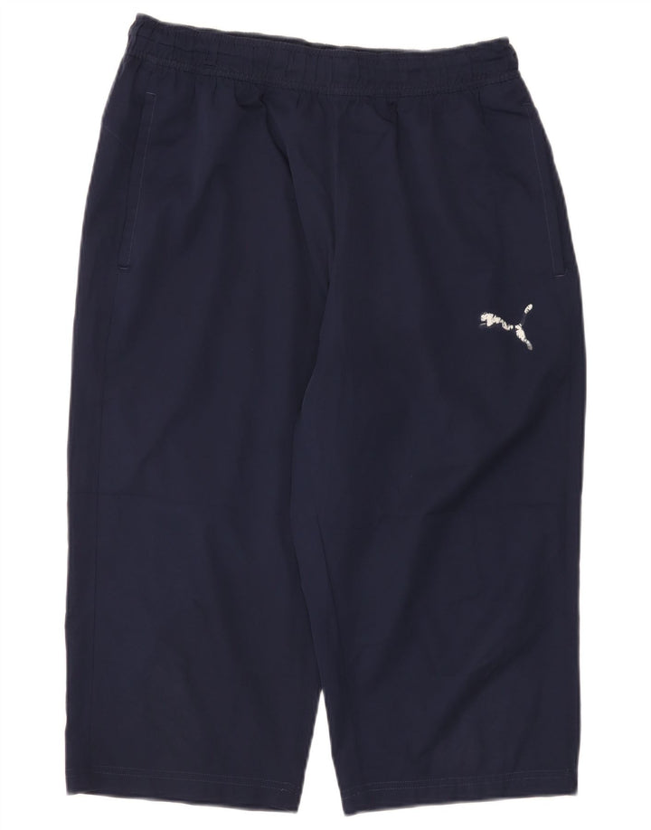 Pantaloncini sportivi da uomo Puma Bermuda grandi in poliestere blu navy