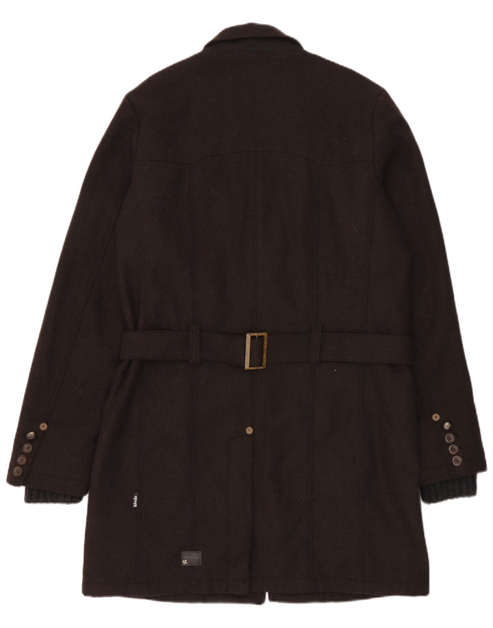 Cappotto da uomo KHUJO UK 40 Large Marrone a spina di pesce in poliestere