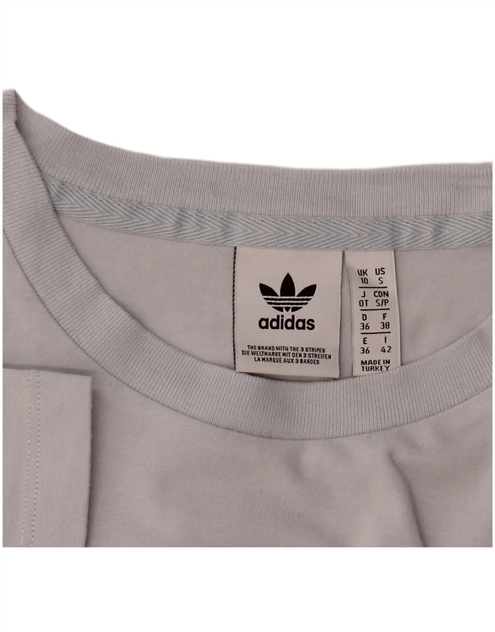 T-shirt grafica da donna Adidas Top UK 10 piccola grigia