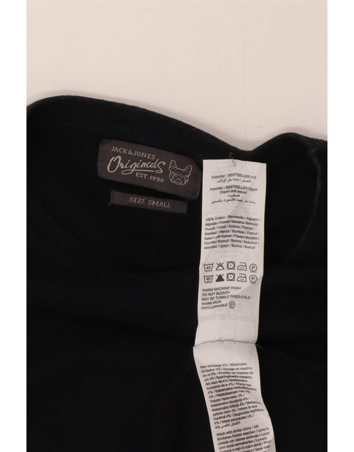 Maglione maglione girocollo da uomo Jack & Jones piccolo cotone nero