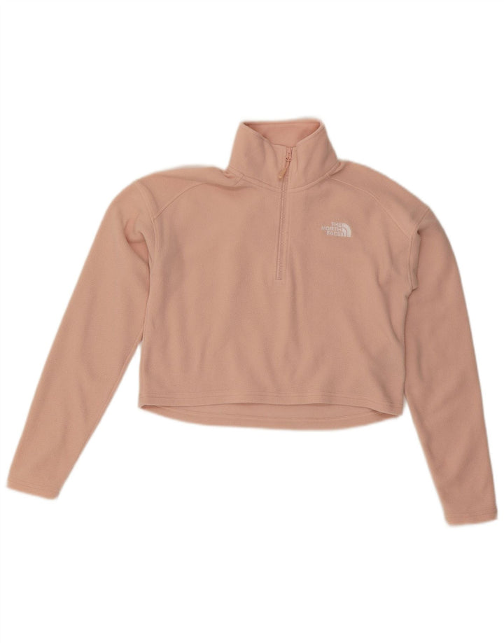 THE NORTH FACE Maglione in pile da donna oversize con collo corto e zip UK 6 XS Rosa