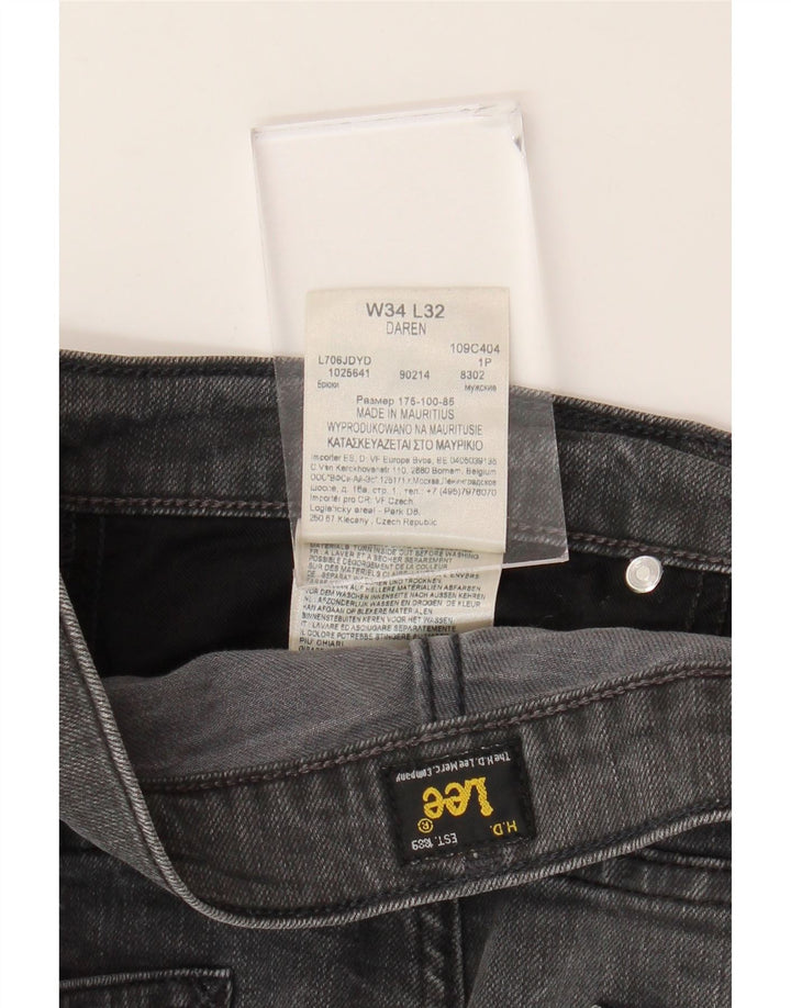 Jeans dritti da uomo LEE Daren W34 L32 in cotone grigio