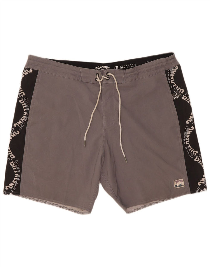 Pantaloncini da bagno grafici da uomo Billabong grandi in poliestere color block grigio