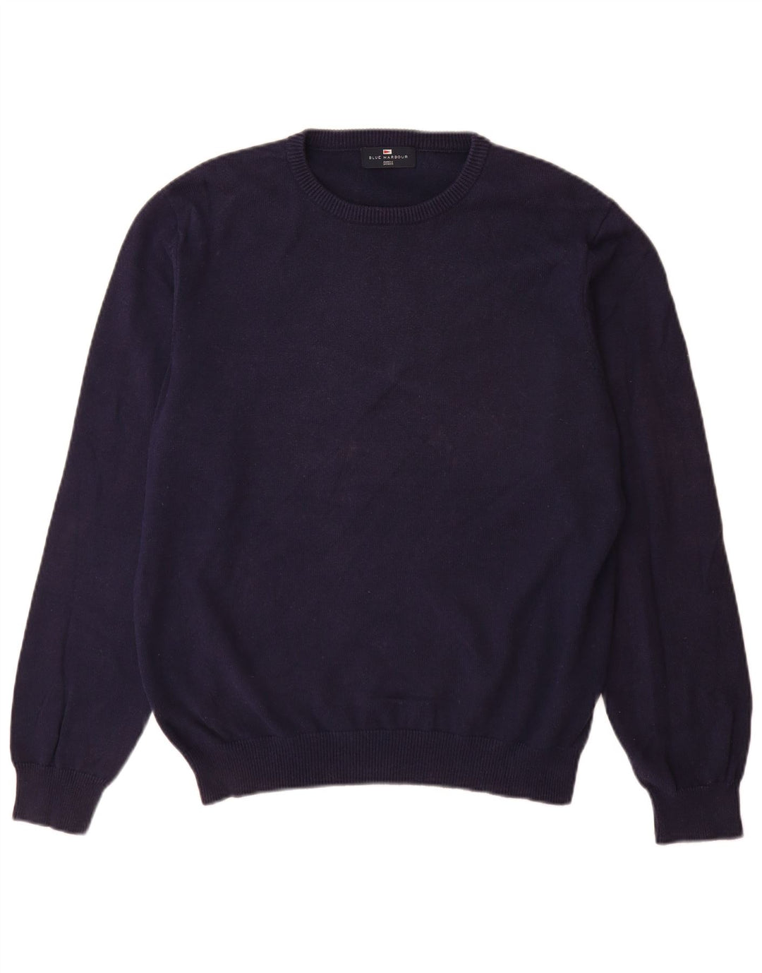 Maglione maglione girocollo da uomo Marks & Spencer blu Harbour blu navy medio