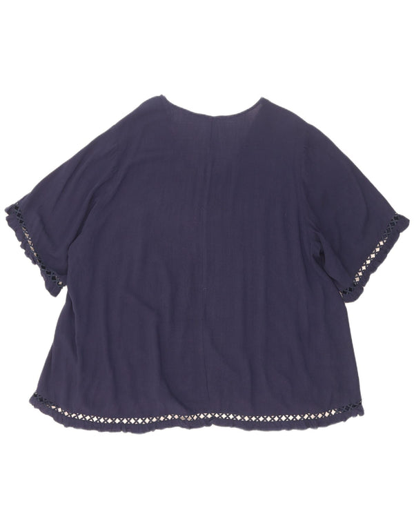 Camicetta oversize autografata da donna Marks & Spencer UK 18 XL Blu navy