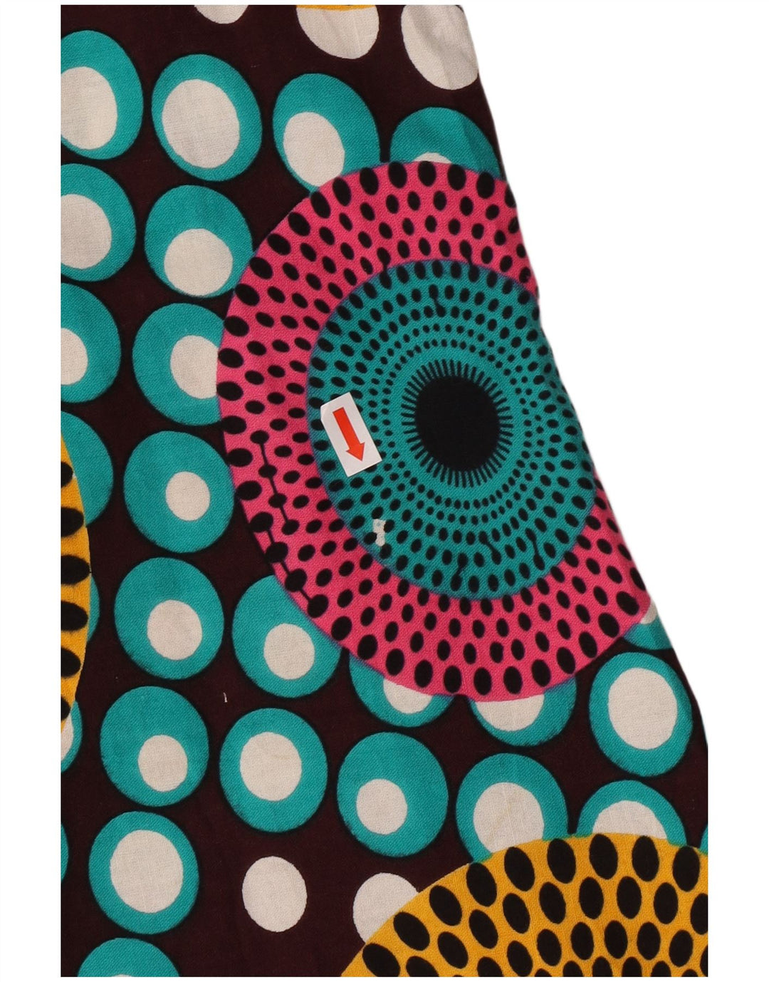 Prendisole vintage da donna UK 8 piccolo motivo geometrico multicolore