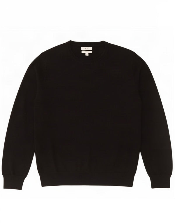 Maglione maglione girocollo da uomo Marks & Spencer XL cotone nero