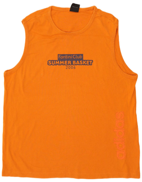 Canotta grafica da uomo Adidas XL XL in cotone arancione