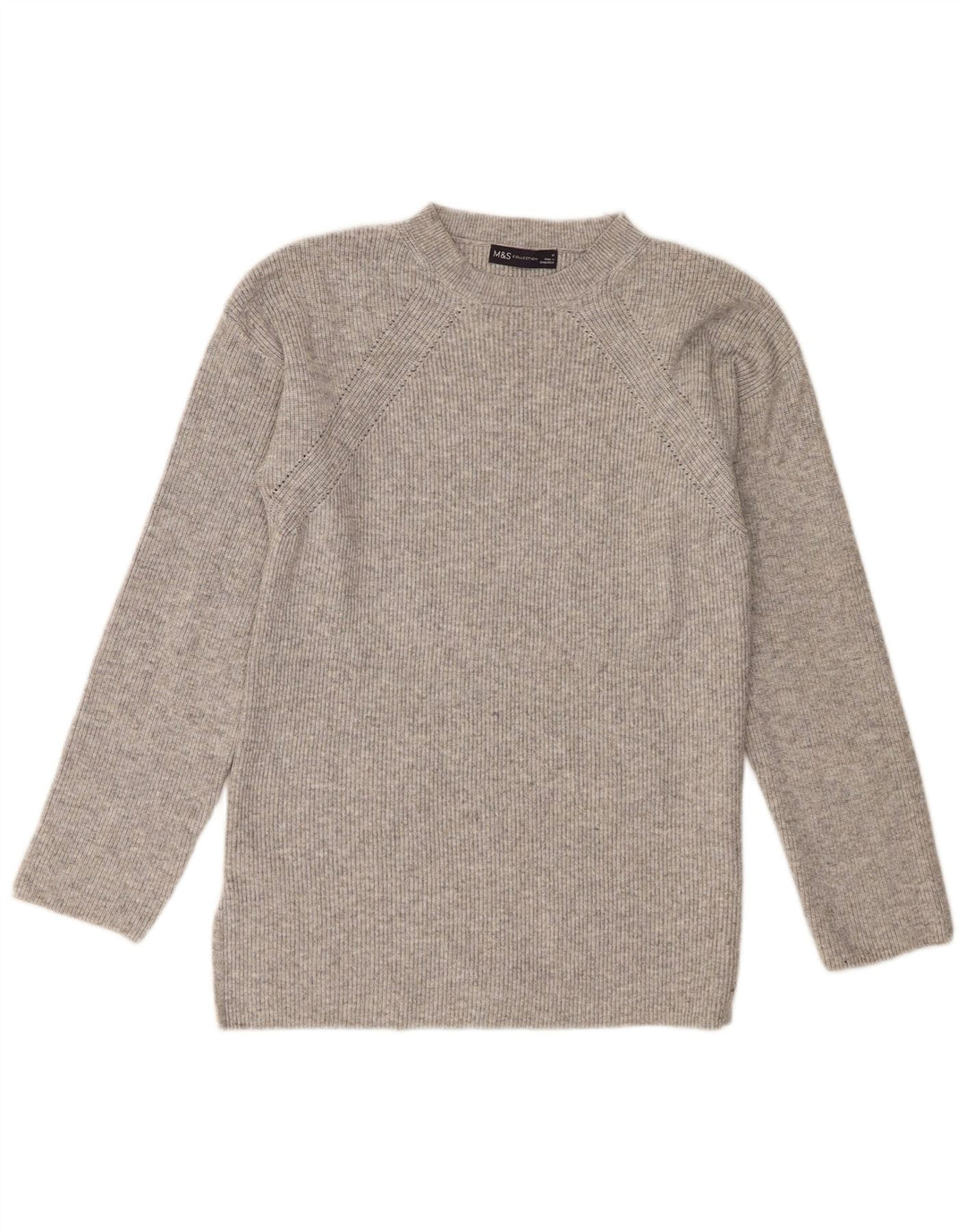 Maglione maglione girocollo da donna Marks & Spencer UK 12 Grigio medio chiazzato