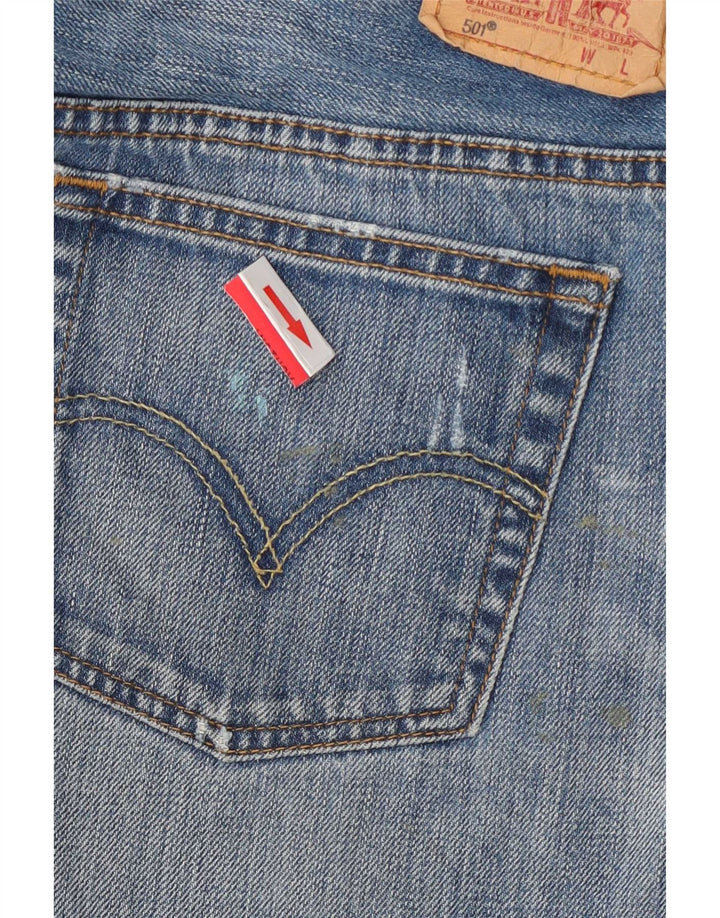 Pantaloncini di jeans grafici Levi's 501 da donna W30 cotone floreale blu medio