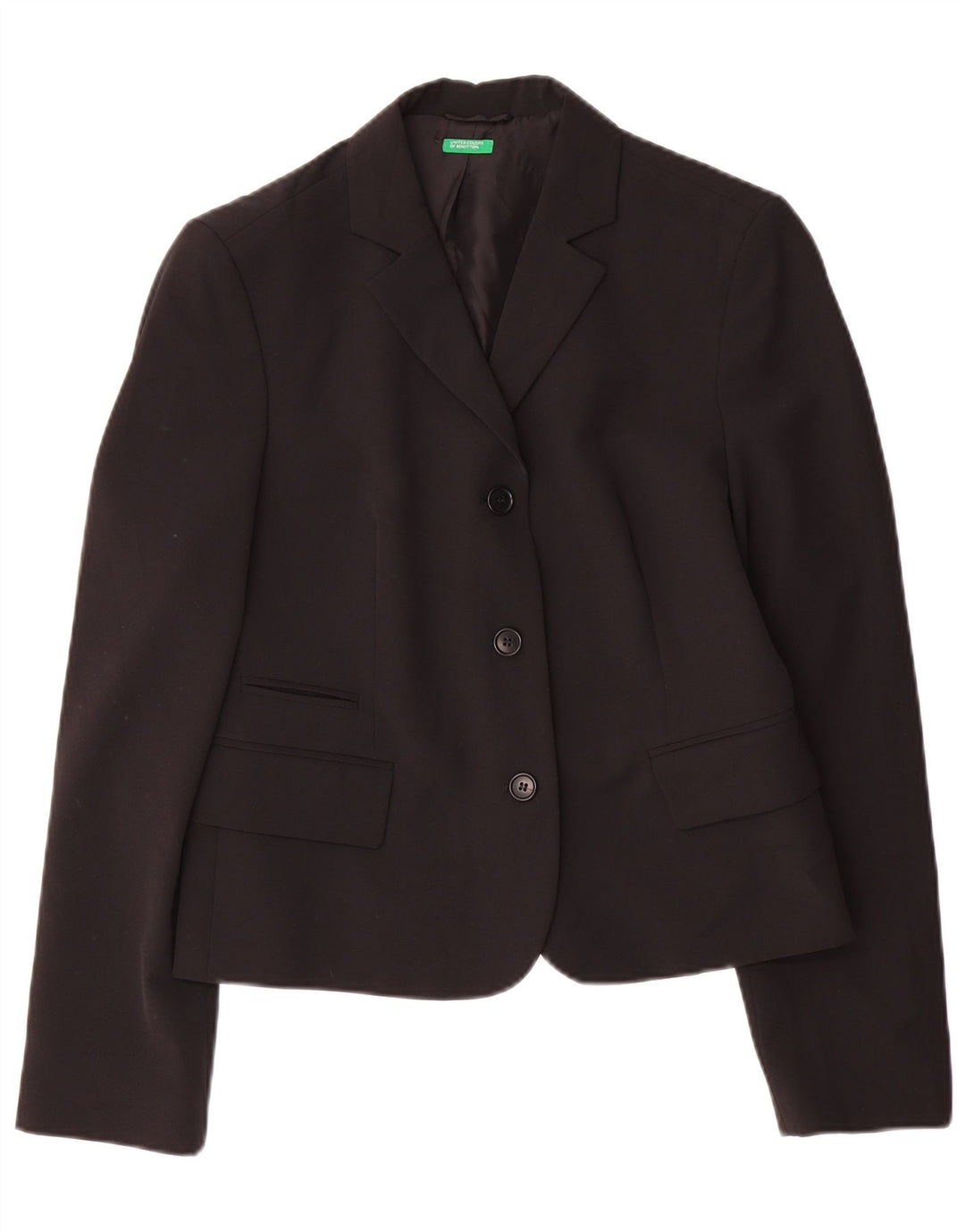 Giacca blazer a 3 bottoni da donna BENETTON IT 44 poliestere medio nero