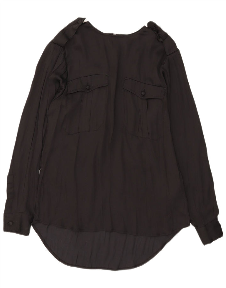 Replay Camicetta oversize a maniche lunghe da donna Top UK 2 2XS Poliestere nero
