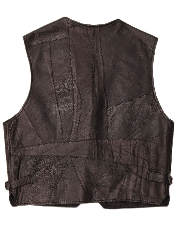 Gilet in pelle da uomo VINTAGE XL Nero