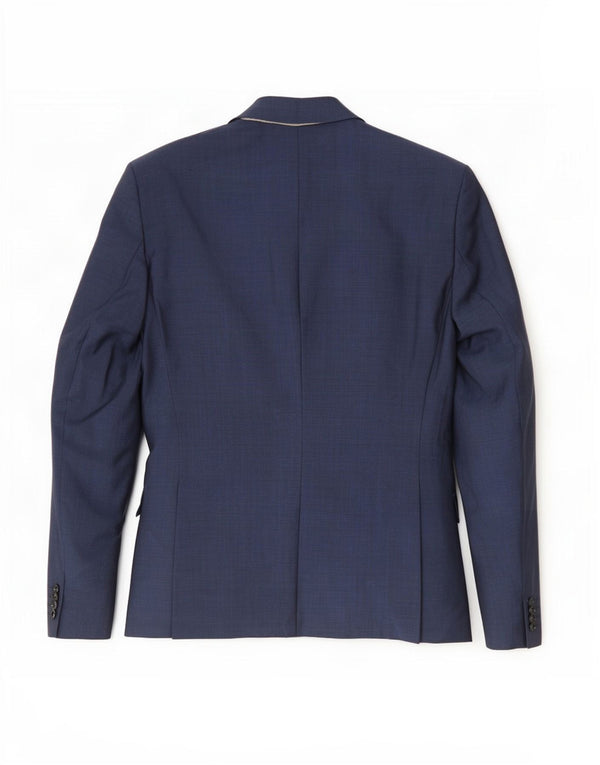 Giacca blazer da uomo a 2 bottoni Zara EU 52 grande in lana blu navy