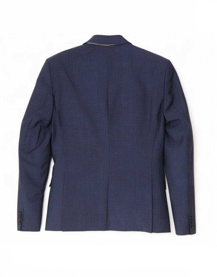 Giacca blazer da uomo a 2 bottoni Zara EU 52 grande in lana blu navy