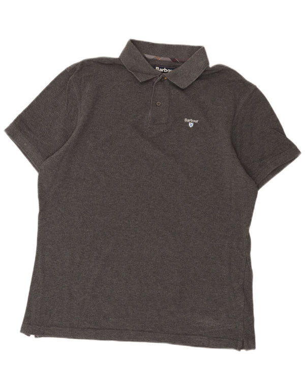 Polo da uomo Barbour XL in cotone grigio