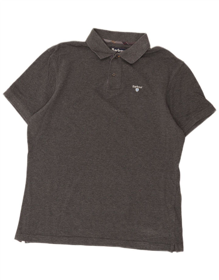 Polo da uomo Barbour XL in cotone grigio