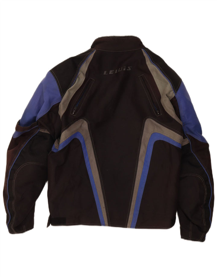 Giacca da corsa grafica da uomo Lewis UK 38 nylon color block nero medio