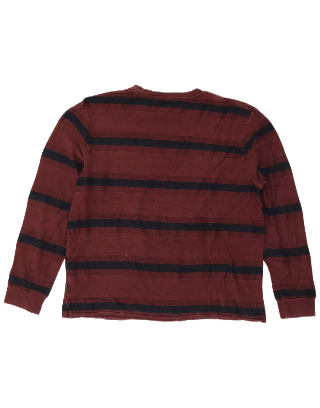 Marks & Spencer Top da uomo a maniche lunghe in cotone a righe bordeaux grandi