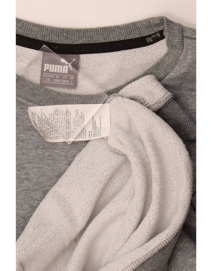 Felpa da uomo Puma Maglione grande in cotone chiazzato grigio