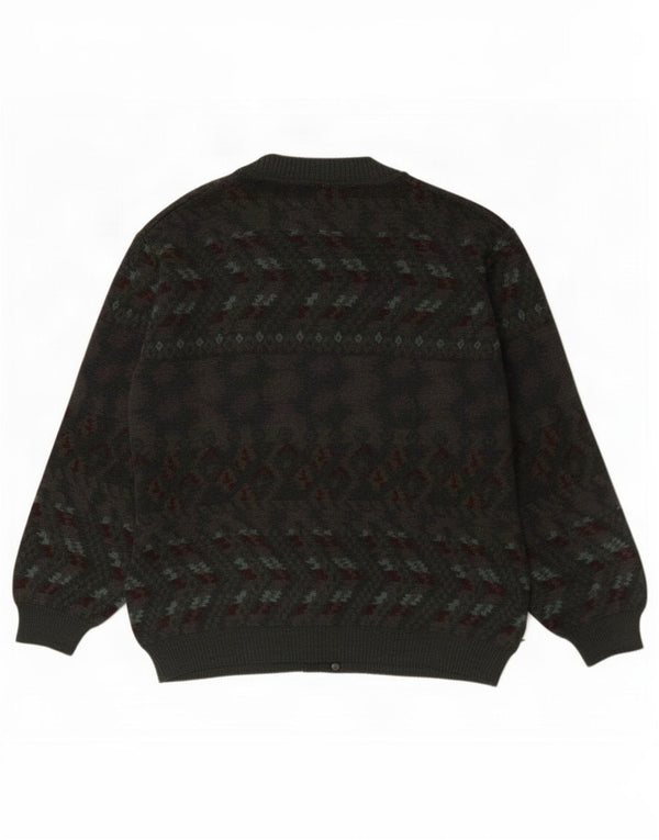 Maglione cardigan da uomo vintage grande grigio