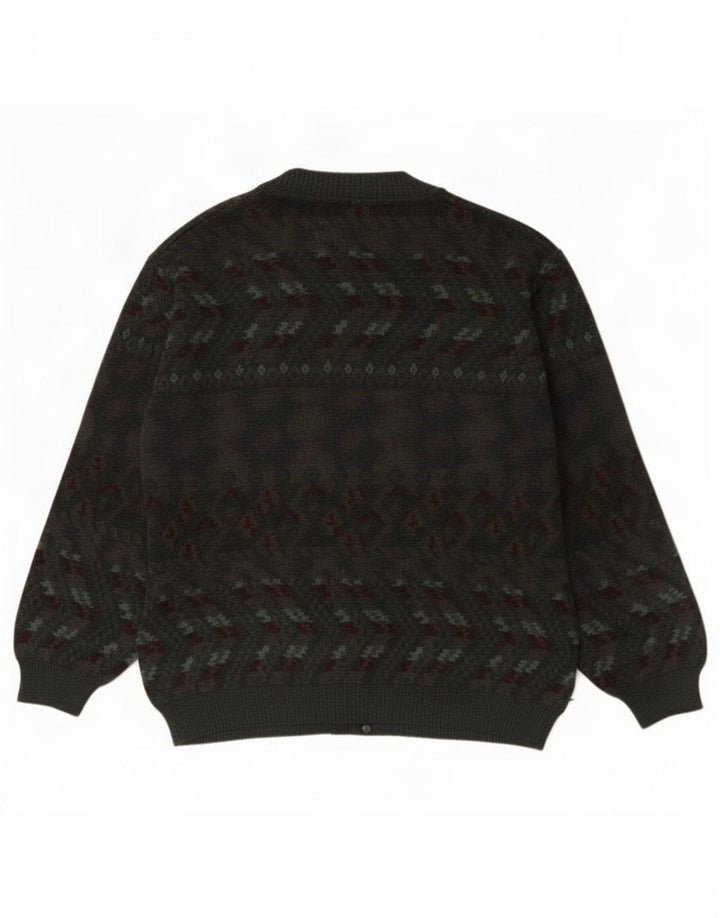 Maglione cardigan da uomo vintage grande grigio