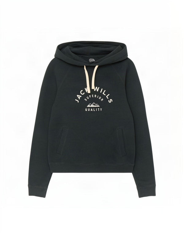 Maglione con cappuccio grafico da donna Jack Wills UK 8 piccolo cotone verde