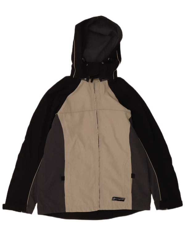 Champion Giacca a Vento con Cappuccio Uomo UK 40 Large Nero a Blocchi di Colore