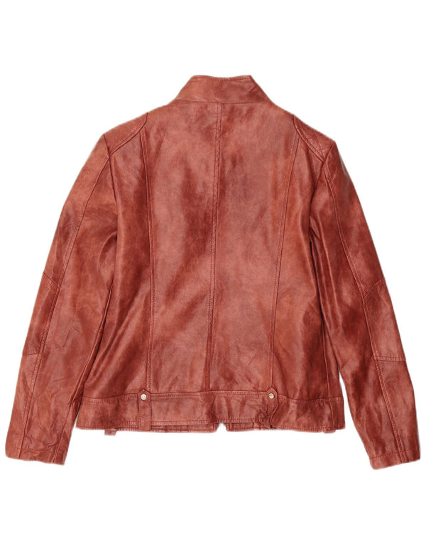 Giacca vintage da donna in ecopelle UK 10 piccola in poliestere bordeaux