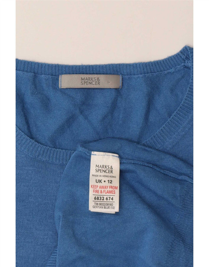 Maglione maglione con scollo a barca da donna Marks & Spencer UK 12 Blu medio