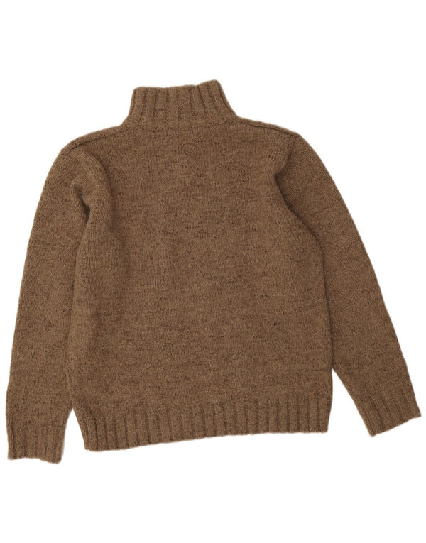 Maglione da uomo Marks & Spencer con zip e collo in acrilico marrone medio