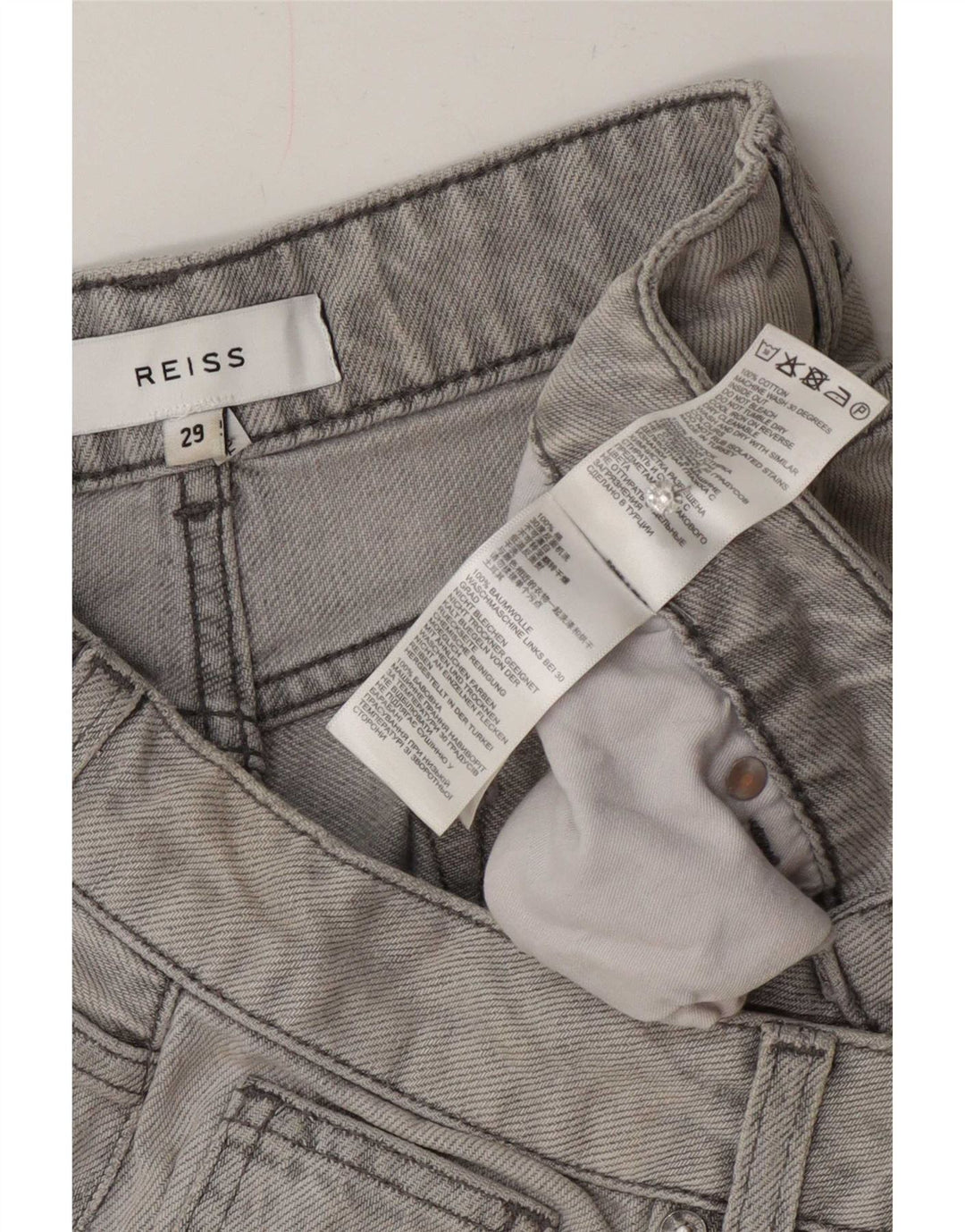 Jeans Capri da donna Reiss W29 L21 cotone grigio