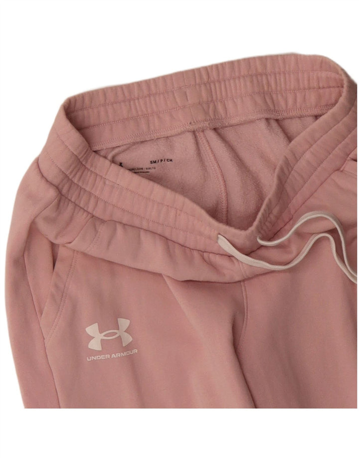 Pantaloni da tuta da donna UNDER ARMOUR Joggers UK 8 Small Rosa Cotone