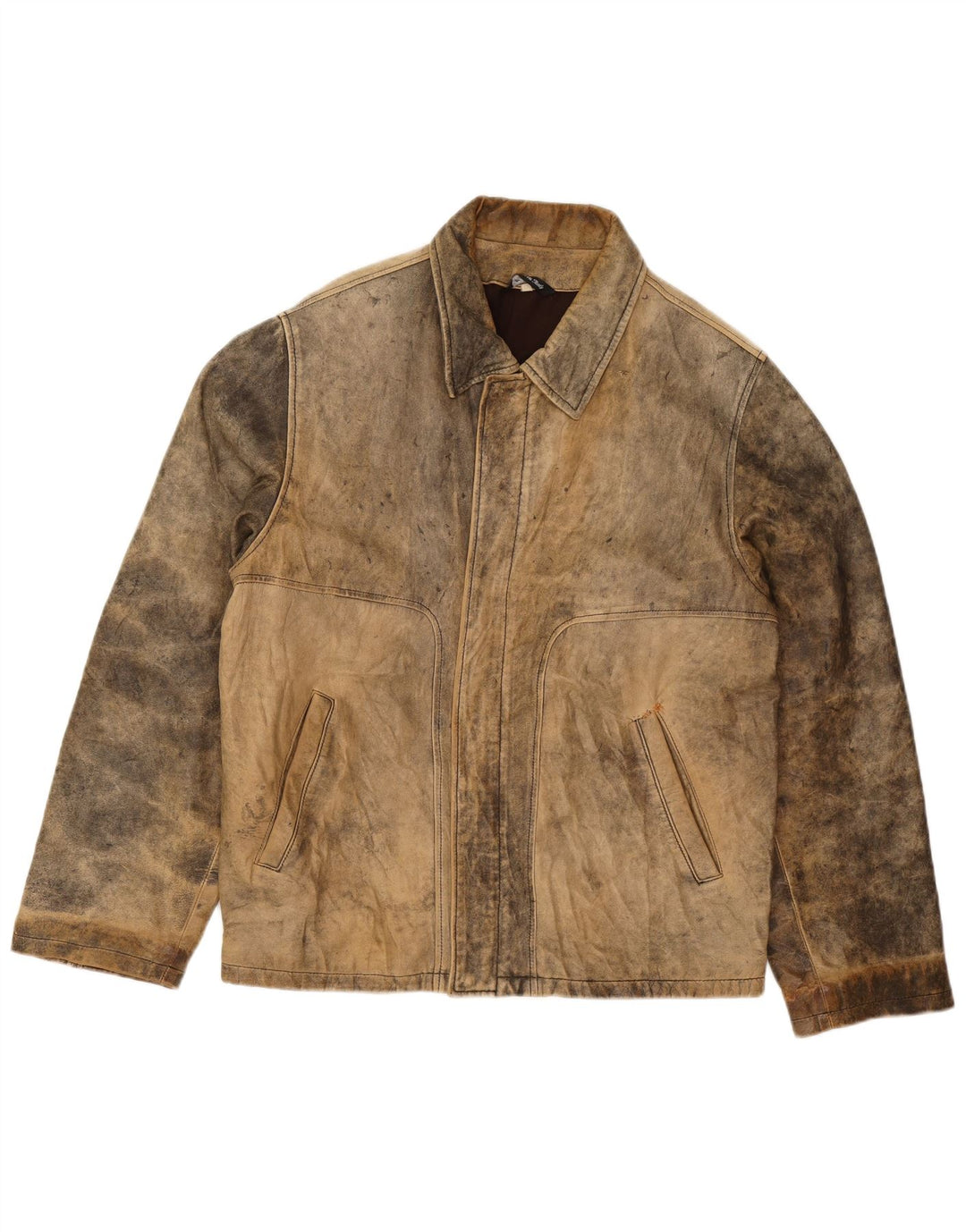 Giacca in pelle da uomo Desi UK 38 Pelle marrone medio