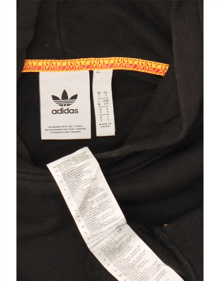 Felpa con cappuccio da uomo Adidas Small in cotone nero