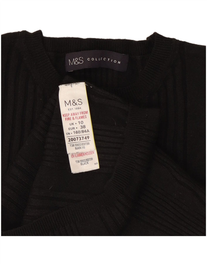 Maglione maglione girocollo corto da donna Marks & Spencer UK 10 piccolo nero