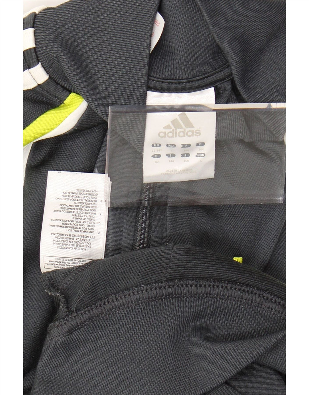 Giacca superiore della tuta da ragazzo ADIDAS 13-14 anni Poliestere color block grigio