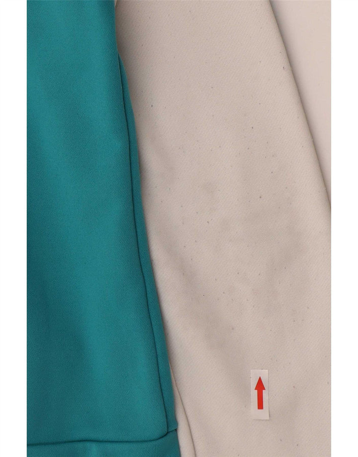 Maglione con cappuccio e zip da donna Adidas UK 12 Poliestere color block bianco medio