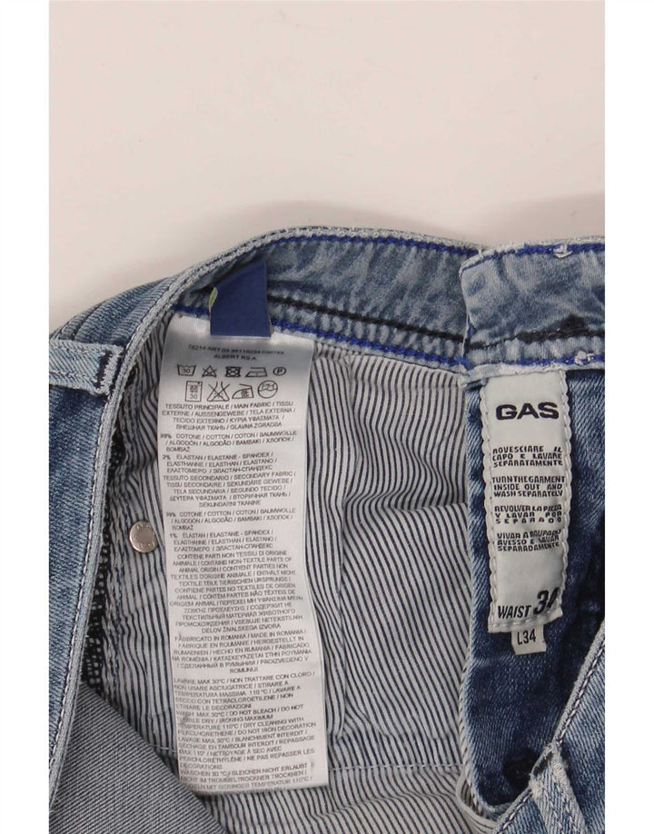 Jeans dritti da uomo Gas W34 L34 in cotone blu