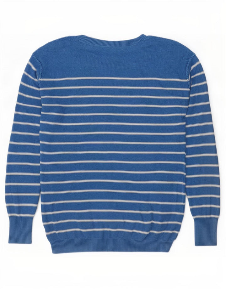 Maglione maglione oversize con scollo a barca da donna Fat Face UK 10 piccolo a righe blu