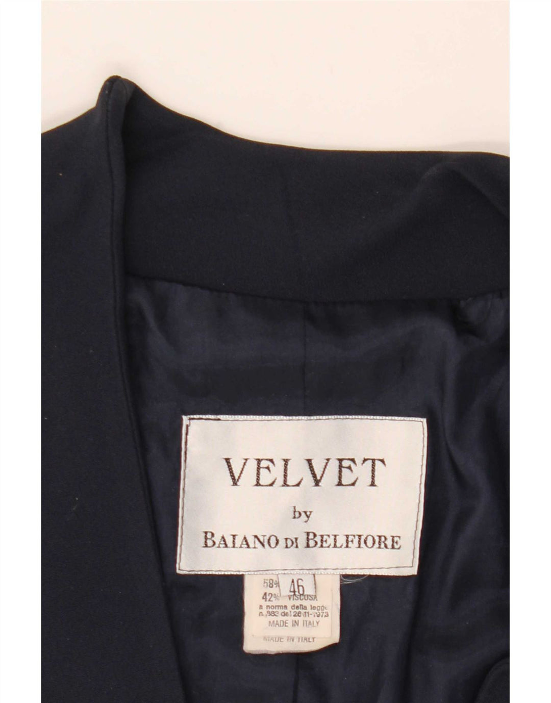Giacca blazer vintage da donna a 3 bottoni IT 46 grande acetato blu navy