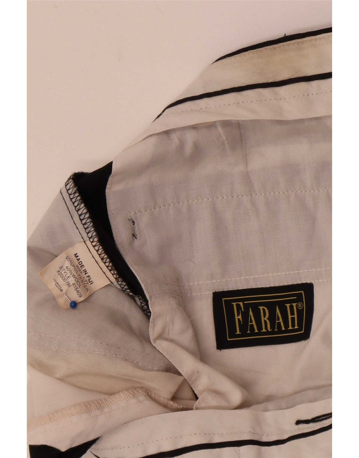 Pantaloni da completo da uomo con pegging Farah W38 L30 poliestere nero