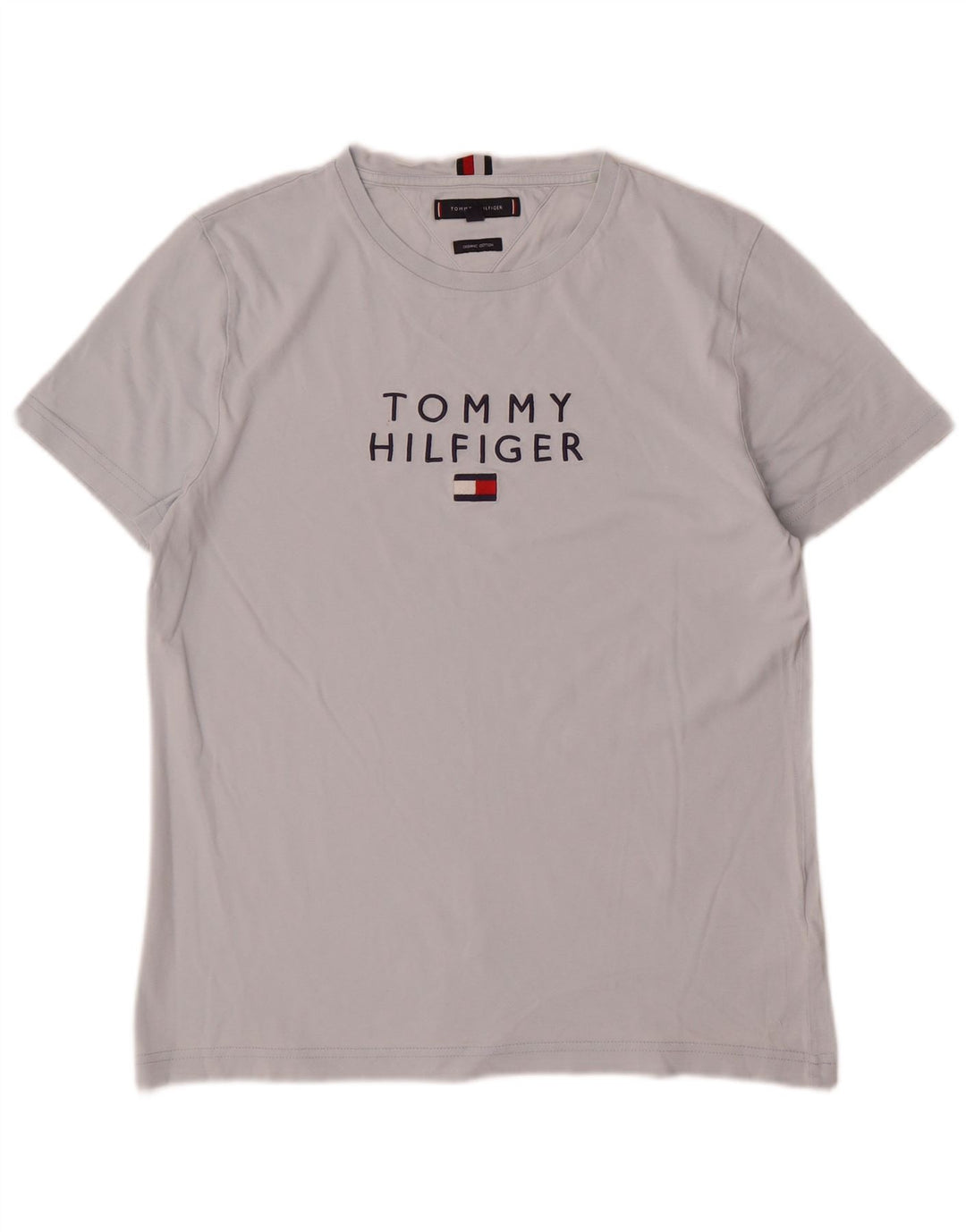T-shirt grafica da uomo Tommy Hilfiger Top in cotone grigio medio