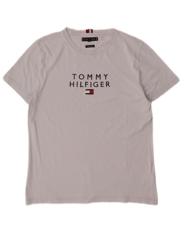 T-shirt grafica da uomo Tommy Hilfiger Top in cotone grigio medio