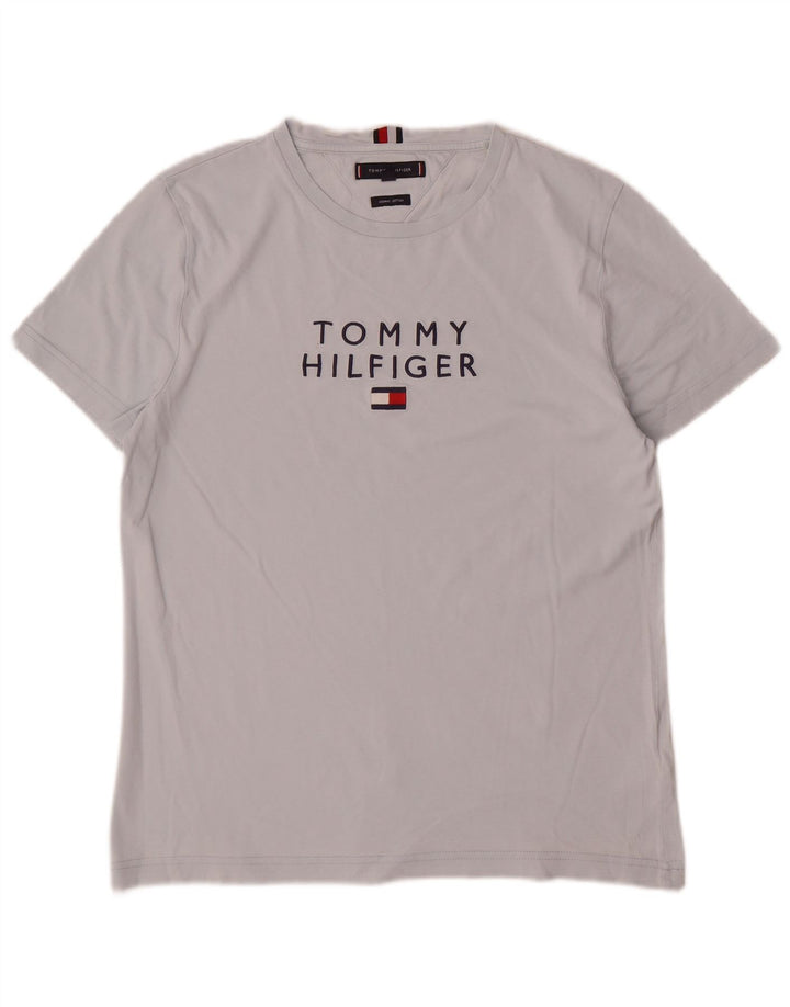 T-shirt grafica da uomo Tommy Hilfiger Top in cotone grigio medio