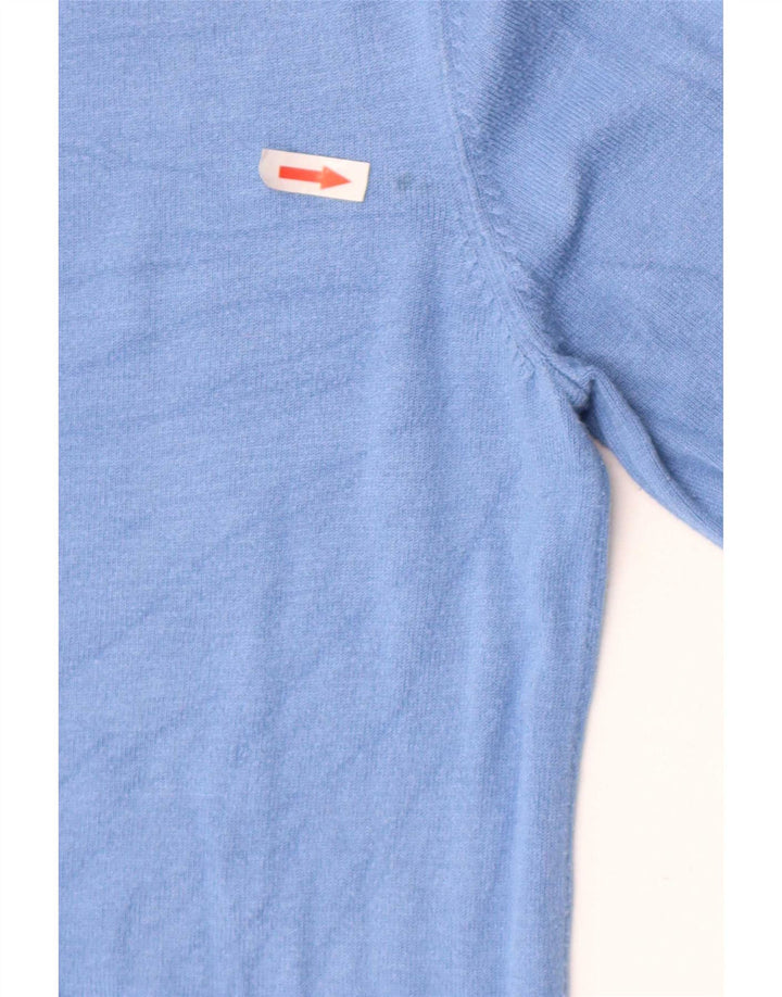 Maglione cardigan corto da donna Marks & Spencer UK 10 piccolo viscosa blu