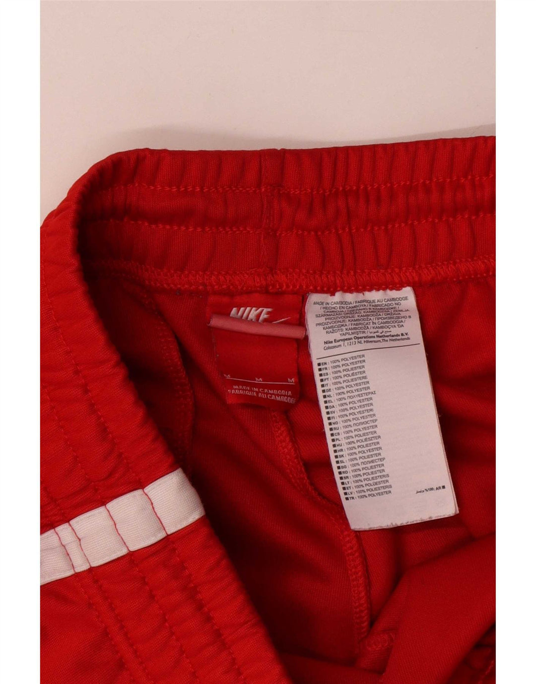Pantaloncini sportivi Nike da uomo in poliestere color block rosso medio