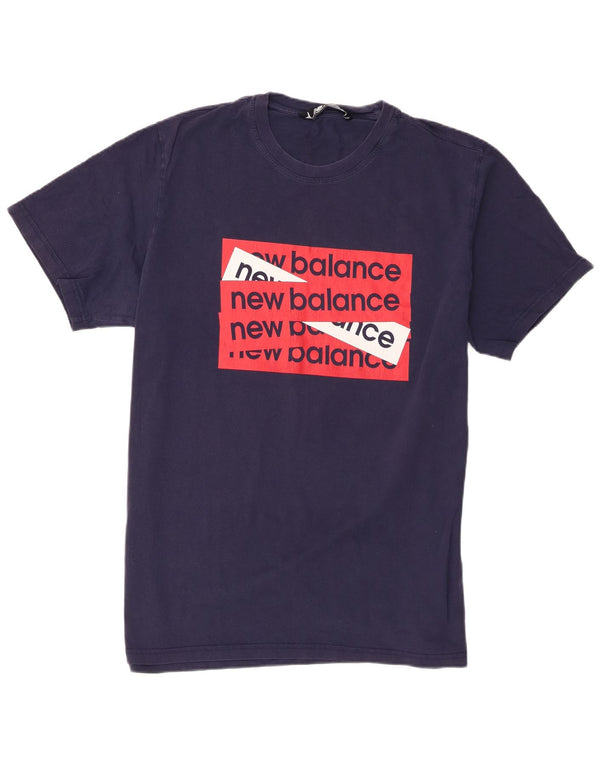 T-shirt grafica da uomo New Balance Top 2XL cotone blu navy